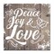 Crafted Creations Brown and White Christmas Peace Joy Love Wrapped Square Wall Art Decor 20" x 20"